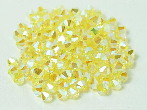 144 pcs MC (machine cut) Perlen 4 mm Citrin 2xAB Tschechisches Glas Farbe_Yellow Farbe_ Multicolored