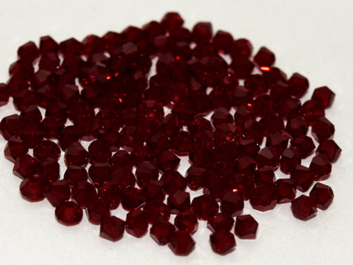 144 pcs MC (machine cut) Perlen 4 mm Siam Transparent Tschechisches Glas Farbe_Red