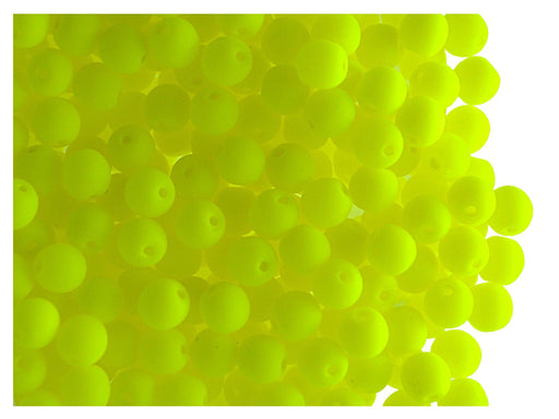 50 St. Rund NEON ESTRELA Perlen 4mm, Böhmisches Glas, Gelb