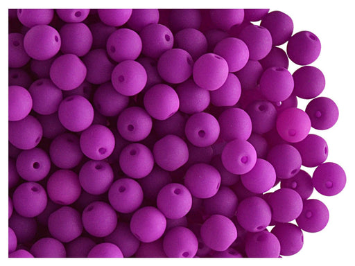50 St. Rund NEON ESTRELA Perlen 4mm, Böhmisches Glas, Lila