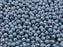 100 St. Runde Gepresste Perlen 4mm, Böhmisches Glas, Weiße Kreide Blau Luster