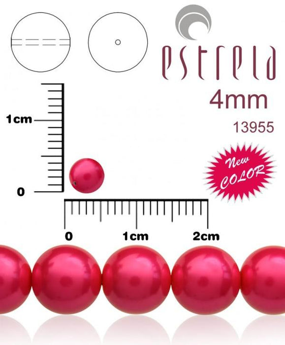 100 St. Runde Perlmuttperlen 3mm, Böhmisches Glas, Pastell Rosa
