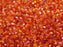 1 St. Set Fire Polished Glasperlen rund 4mm - 4 Farben Kristall Orange Rot, Kristallkarminrot,  Rubin Valentinit, Dunkel Bernstein Valentinit, Tschechisches Glas