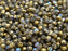 100 St. Fire Polished facettierte Glasperlen rund 4mm, Kristall, matt, gold schimmernd, Tschechisches Glas