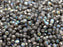 100 St. Fire Polished facettierte Glasperlen rund 4mm, Kristall, matt, Graphit-schimmernd, Tschechisches Glas