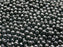 100 St. Runde Gepresste Perlen 4mm, Böhmisches Glas, Jet Hämatit
