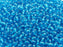 100 St. Runde Gepresste Perlen 4mm, Böhmisches Glas, Aquamarinblau