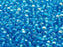 100 St. Runde Gepresste Perlen 4mm, Böhmisches Glas, Aquamarinblau AB