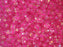 50 St. Fire Polished facettierte Glasperlen Rund 5mm, Kristall, mit rosa gefärbtem Loch AB, Tschechisches Glas