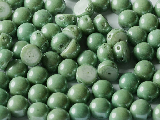 Gepresste Perlen Cabochon 6mm Kristall voll AB Tschechisches Glas Farbe_Multicolored