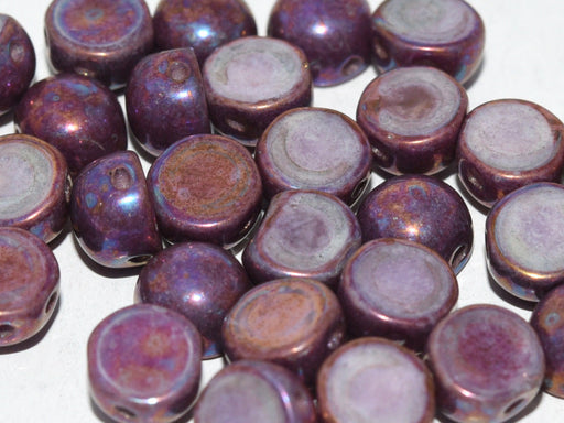 Gepresste Perlen Cabochon 6mm Kristall Magic Apfel Tschechisches Glas Farbe_Yellow Farbe_ Multicolored