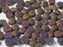 Gepresste Perlen Cabochon 6mm Kreide Kupfer schimmernd  Tschechisches Glas Farbe_Brown Farbe_ Multicolored