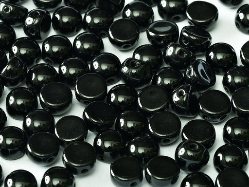 Gepresste Perlen Cabochon 6mm Kristall Graphit schimmernd Tschechisches Glas Farbe_Grey Farbe_ Multicolored