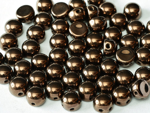 Gepresste Perlen Cabochon 6mm Kristall California Gold Rush Tschechisches Glas Farbe_Gold