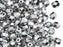 50 St. Fire Polished facettierte Glasperlen Rund 6mm, Kristall, Labrador voll (Silber metallic), Tschechisches Glas