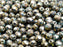 50 St. Fire-Polished Facettiert Perlen Rund 6mm, Böhmische Glas, Opak Türkis Grün aufgespritzt Gold