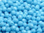 50 St. Fire-Polished Facettiert Perlen Rund 6mm, Böhmische Glas, Opak Türkis Blau