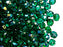 50 St. Fire-Polished Facettiert Perlen Rund 6mm, Böhmische Glas, Smaragd AB