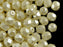 50 St. Fire-Polished Facettiert Perlen Rund 6mm, Pastell Creme hell, Tschechisches Glas