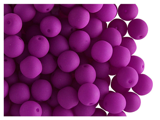 50 St. Rund NEON ESTRELA Perlen 6mm, Böhmisches Glas, Lila