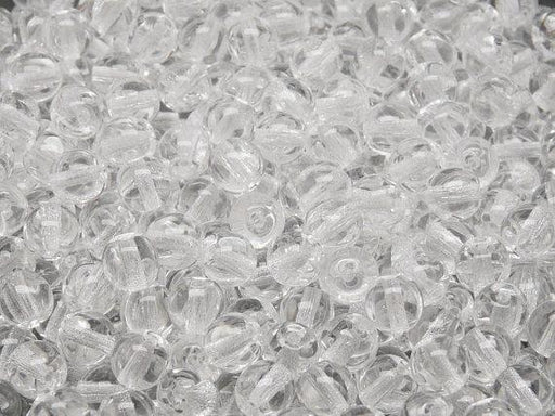 50 St. Runde Gepresste Perlen 6mm, Böhmisches Glas, Kristall