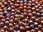 50 St. Runde Gepresste Perlen 6mm, Opak Koralle Rot Vega irisierend, Tschechisches Glas