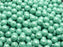 50 St. Runde Gepresste Perlen 6mm, Böhmisches Glas, Undurchsichtiger türkisgrüner weißer Glanz
