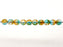 50 St. Runde Perlen 6 mm, Crystal Orange Aqua Blue Two Tone Luster, Böhmische Glas