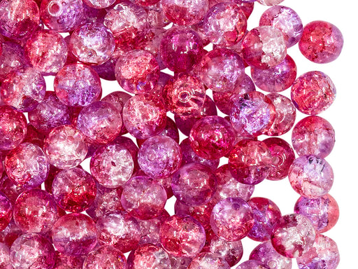 50 St. Runde Perlen 6 mm, Crystal Red Violet Two Tone Luster, Böhmische Glas