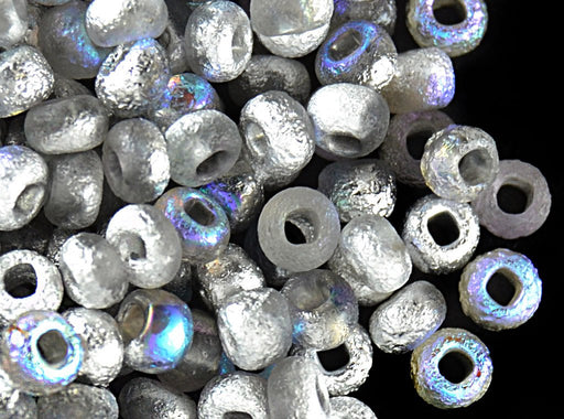 10 g 6/0 Geätzte Seed Beads Preciosa Ornela, Silber schimmernd
