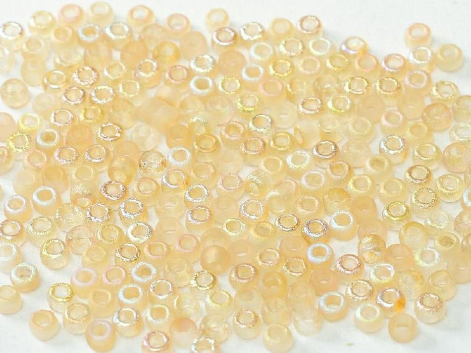 Seed Beads 6/0 geätzt  Kristall geätzt Gelb schimmernd  Tschechisches Glas  Farbe_Yellow