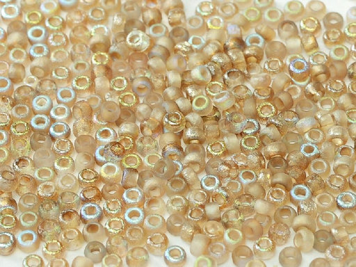 Seed Beads 6/0 geätzt  Kristall geätzt Braun schimmernd  Tschechisches Glas  Farbe_Brown