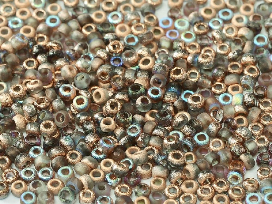 Seed Beads 6/0 geätzt  Kristall geätzt Kupfer schimmernd  Tschechisches Glas  Farbe_Brown