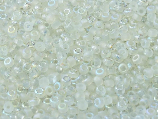 Seed Beads 6/0 geätzt  Kristall geätzt Grün schimmernd  Tschechisches Glas  Farbe_Green