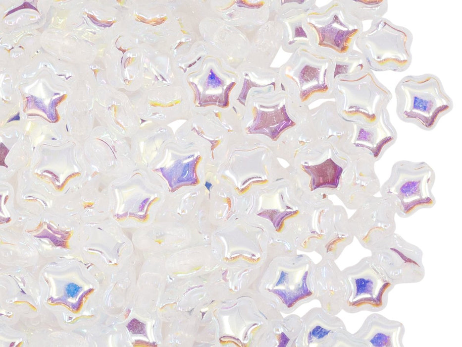 Sternenperlen 6 mm Kristall voll AB Tschechisches Glas Multicolored