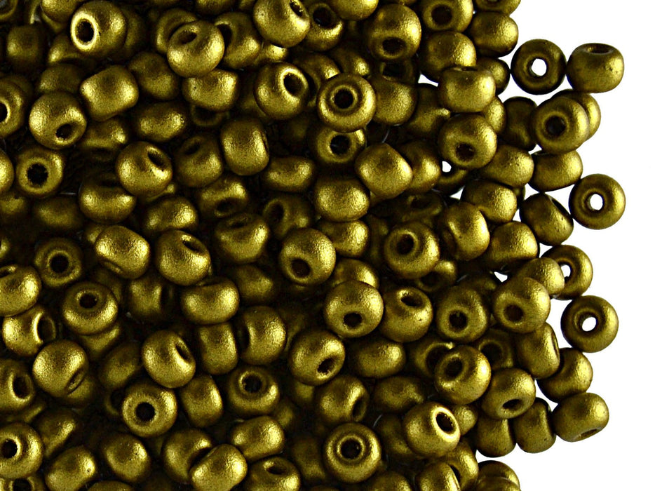 20 g 6/0 Rocailles Preciosa Ornela, Olive Gold Metallic matt, Tschechisches Glas
