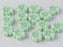Hibiskusblüten Perlen 7mm Kreideweiß mit grünem Dekor Tschechisches Glas Farbe_White Farbe_ Green