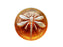 Tschechische Glascabochons 18 mm Topas mit silbernen Libelle Tschechisches Glas Farbe_Orange
