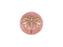 Tschechische Glascabochons 18 mm Opak Rosa mit goldenen Libelle Tschechisches Glas  Farbe_Pink