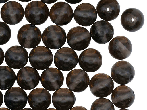Runde Perlen aus Naturstein 8 mm Obsidian Semitransparent Schwarz Mineralien Russland Farbe_Black Farbe_ Brown