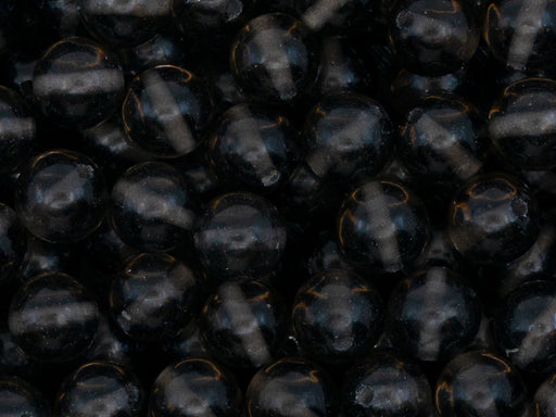 10 pcs Runde Perlen aus Naturstein 8 mm, Obsidian Semitransparent Schwarz, Ural Edelsteine, Russland (Natural Stones Round Beads)