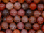 10 pcs Runde Perlen aus Naturstein 8 mm, Chalzedon Achat Braun-Rosa, Mineralien, Ural Edelsteine (Natural Stones Round Beads)