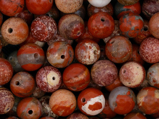 10 pcs Runde Perlen aus Naturstein 8 mm, Jaspis, Mineralien, Ural Edelsteine (Natural Stones Round Beads)