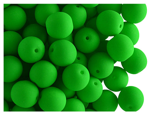 30 St. Rund NEON ESTRELA Perlen 8mm, Böhmisches Glas, Grün