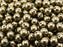 25 St. Runde Gepresste Perlen 8mm, Böhmisches Glas, Jet Gold Luster