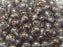 25 St. Runde Gepresste Perlen 8mm, Böhmisches Glas, Kristall Kupfer Terrakota