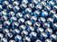 25 St. Runde Gepresste Perlen 8mm, Böhmisches Glas, Capri Blau Transparent Luster (Dunkel Aqua Luster)