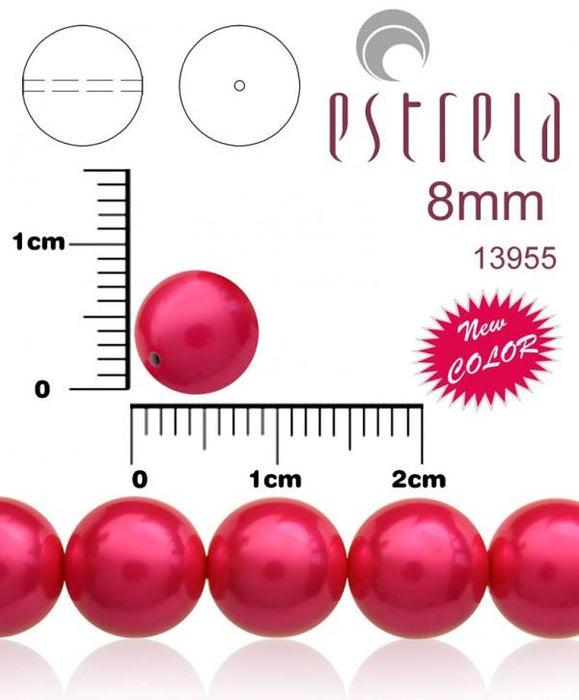30 St. Runde Perlmutt Perlen 8mm, Böhmisches Glas,Pastellrosa