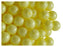 30 St. Runde Perlmutt Perlen 8mm, Böhmisches Glas, Baby Gelb Pastell