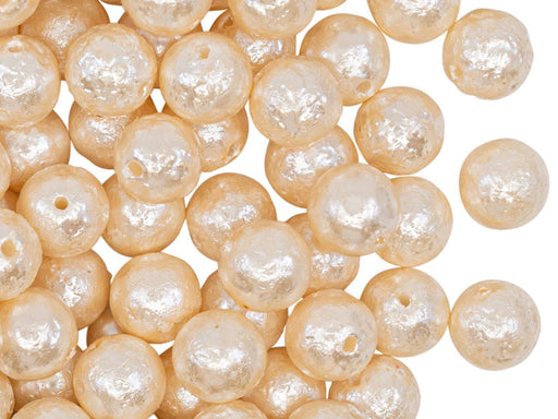 Perlenimitat 8 mm
 Elfenbein besprizt Tschechisches Glas Farbe_Beige